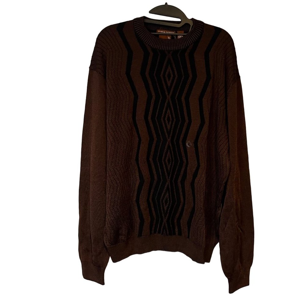 Tulliano Sweater Mens XL Brown Crew Neck Long Sleeve Style 643 Model Kate NEW